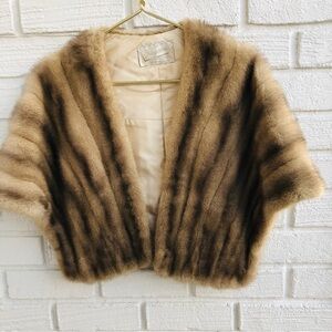 Weingarten Vintage Goldens Mink Fur Stole Wrap Cape Shawl Exclusively
